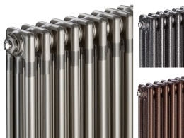 Les couleurs Argent martelé et Cuivre martelé sont disponibles sur certaines gammes de radiateur