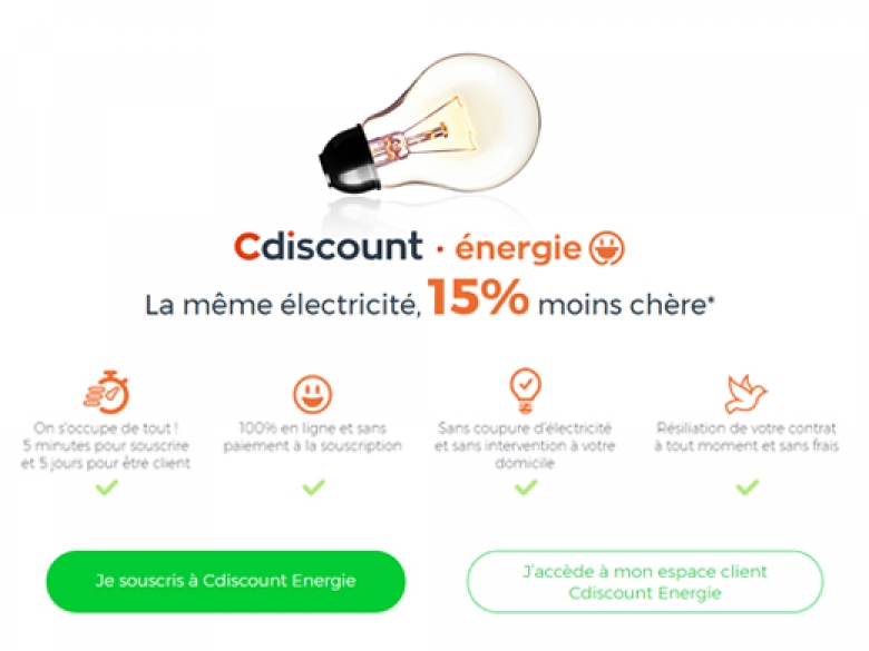 La filiale du groupe Casino annonce une offre sans engagement et sans limite de durée à un tarif 15 % moins cher que le tarif réglementé.
