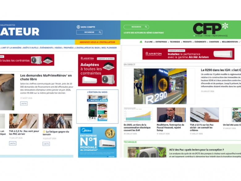 nouveaux sites L'Installateur et revue CFP